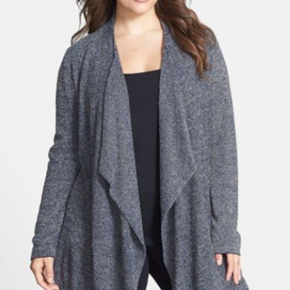 Barefoot Dreams Bamboo Chic Lite Purple Calypso Wrap Cardigan Sweater S/M✨ NEW! - Picture 2 of 16